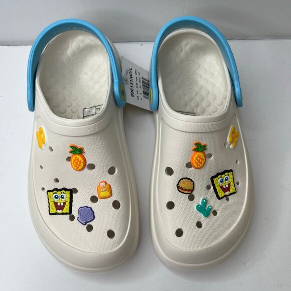 Skechers Foamies Shoes Womens 5 White SpongeBob SquarePants Clogs Lightweight - Picture 2 of 10